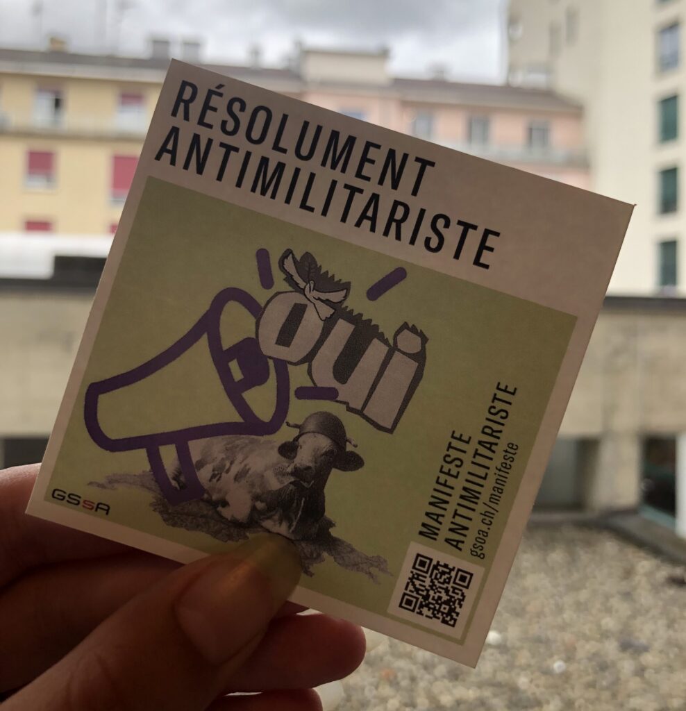 10x autocollant manifeste antimilitariste (résolument antimilitariste)