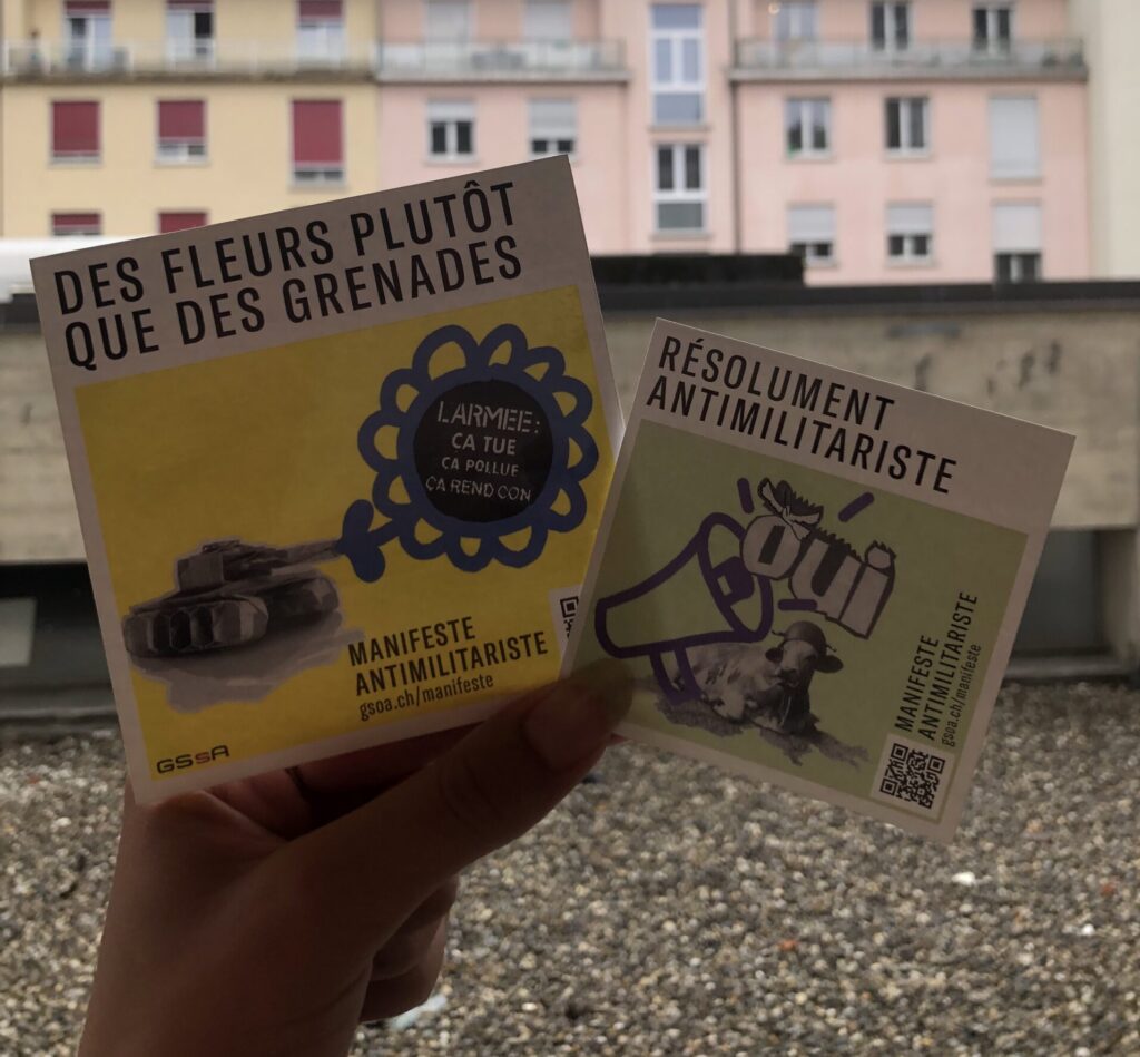 10x autocollants manifeste antimilitariste